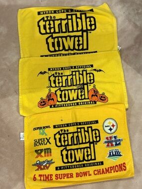 The Terrible Towel by Myron Cope 3 Collectable Towels